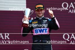 Victor Martins (FRA) ART Grand Prix celebrates his third position on the podium. 23.07.2023. FIA Formula 2 Championship, Rd 10, Budapest, Hungary, Feature Race, Sunday.