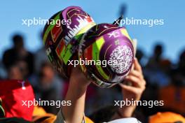 Circuit atmosphere - fan with Zhou Guanyu (CHN) Sauber mini helmets. 22.03.2024. Formula 1 World Championship, Rd 3, Australian Grand Prix, Albert Park, Melbourne, Australia, Practice Day.