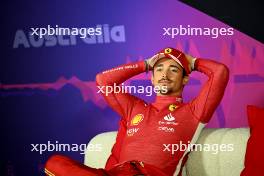 Charles Leclerc (MON) Ferrari in the post race FIA Press Conference. 24.03.2024. Formula 1 World Championship, Rd 3, Australian Grand Prix, Albert Park, Melbourne, Australia, Race Day.