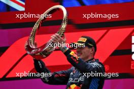 Race winner Max Verstappen (NLD) Red Bull Racing celebrates on the podium. 21.04.2024. Formula 1 World Championship, Rd 5, Chinese Grand Prix, Shanghai, China, Race Day.