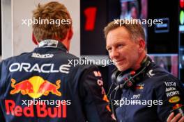 Christian Horner (GBR) Red Bull Racing Team Principal with Max Verstappen (NLD) Red Bull Racing. 08.03.2024. Formula 1 World Championship, Rd 2, Saudi Arabian Grand Prix, Jeddah, Saudi Arabia, Qualifying Day.