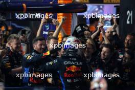 Race winner Max Verstappen (NLD) Red Bull Racing celebrates in parc ferme. 09.03.2024. Formula 1 World Championship, Rd 2, Saudi Arabian Grand Prix, Jeddah, Saudi Arabia, Race Day.