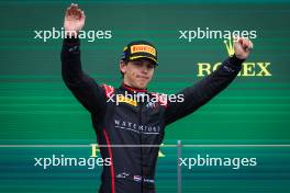 Laurens van Hoepen (NLD) ART Grand Prix celebrates his third position on the podium. 23.03.2024. FIA Formula 3 Championship, Rd 2, Sprint Race, Melbourne, Australia, Saturday.
