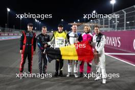 Belgian WEC drivers (L to R): Laurens Vanthoor (BEL) #06 Porsche Penske Motorsport; Dries Vanthoor (BEL) #15 BMW M Team WRT; Tom Van Rompuy (BEL) #81 TF Sport Corvette; Maxime Martin (BEL) #46 Team WRT BMW; Sarah Bovy (BEL)#85 Iron Dames Lamborghini; Stoffel Vandoorne (BEL) #94 Peugeot TotalEnergies. 29.02.2024. FIA World Endurance Championship, Round 1, Doha 1812 KM, Doha, Qatar, Thursday.